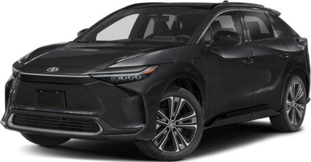 black modern electric SUV car isolated on white background front side view