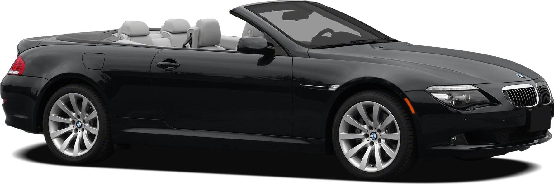 Side profile of a sleek luxury convertible with open roof
