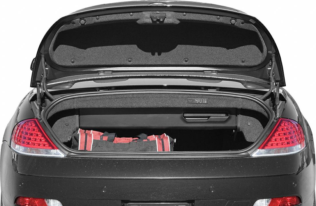 Open trunk view with storage space and rear tail lights
