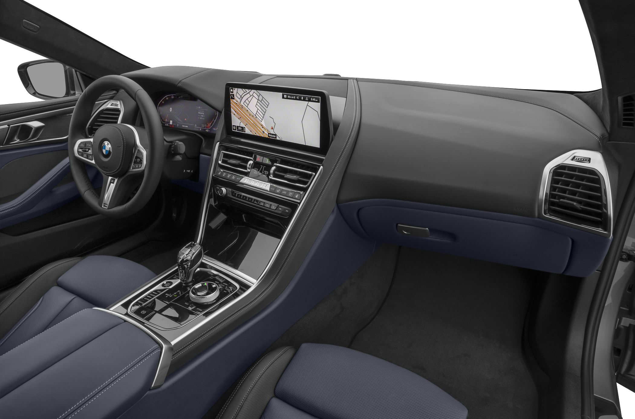 Digital dashboard and ergonomic center console with touchscreen display