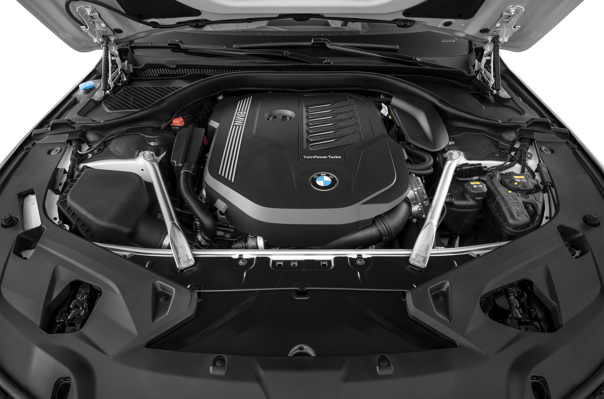 Engine bay with TwinPower Turbo cover and structural braces