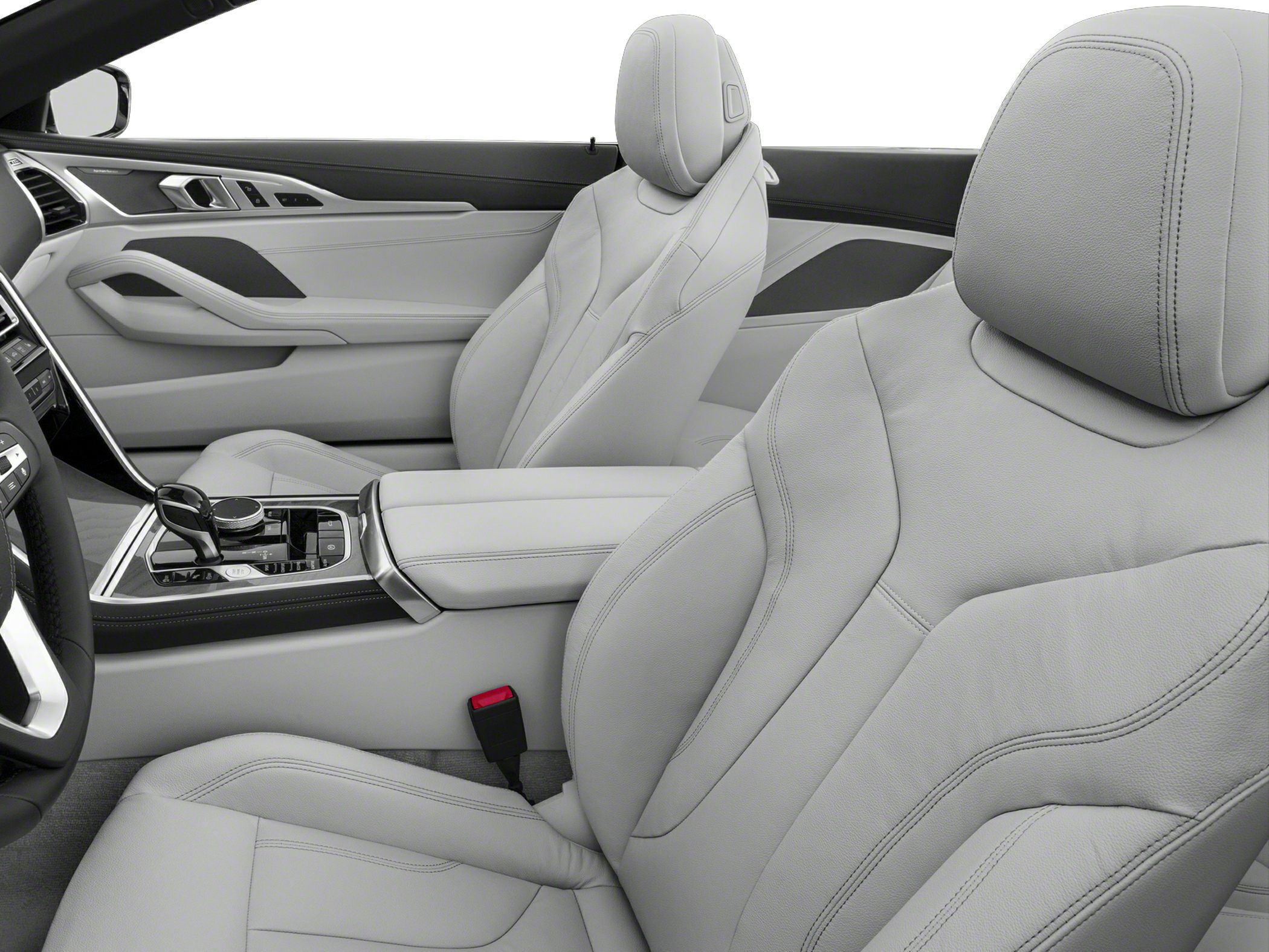 Luxury leather seats with a sophisticated center console layout