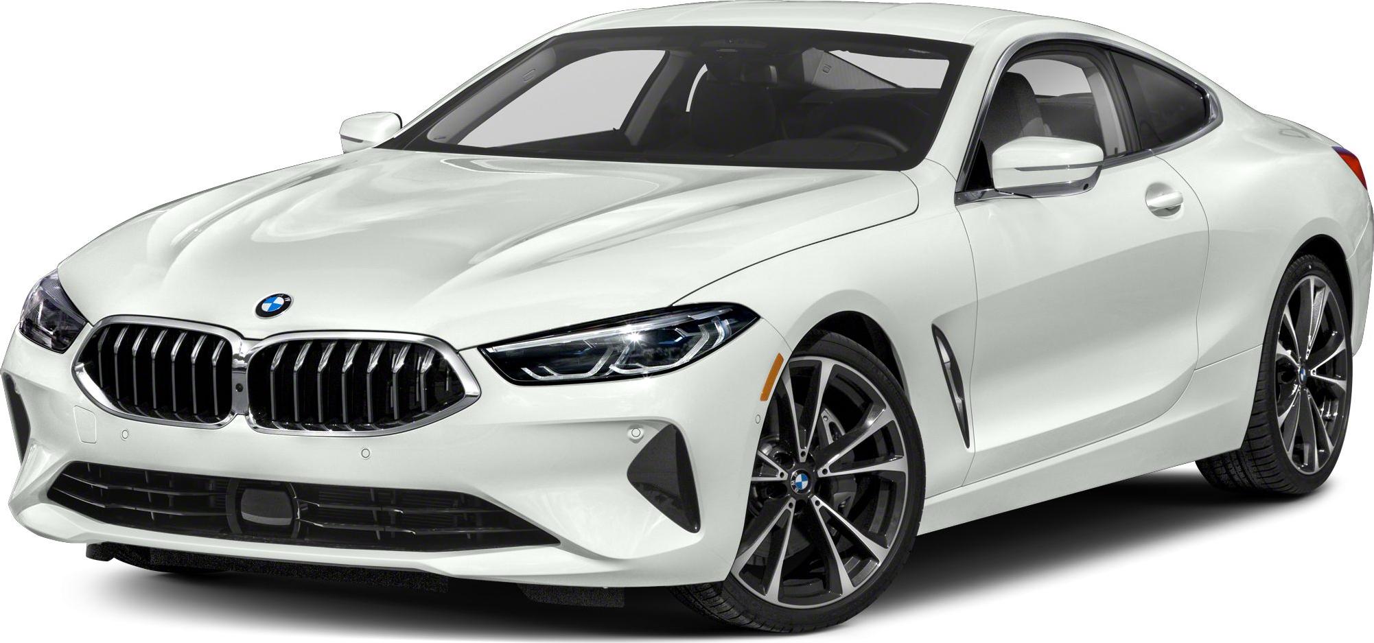 Front and side view of a luxury coupe with prominent grille and LED headlights.