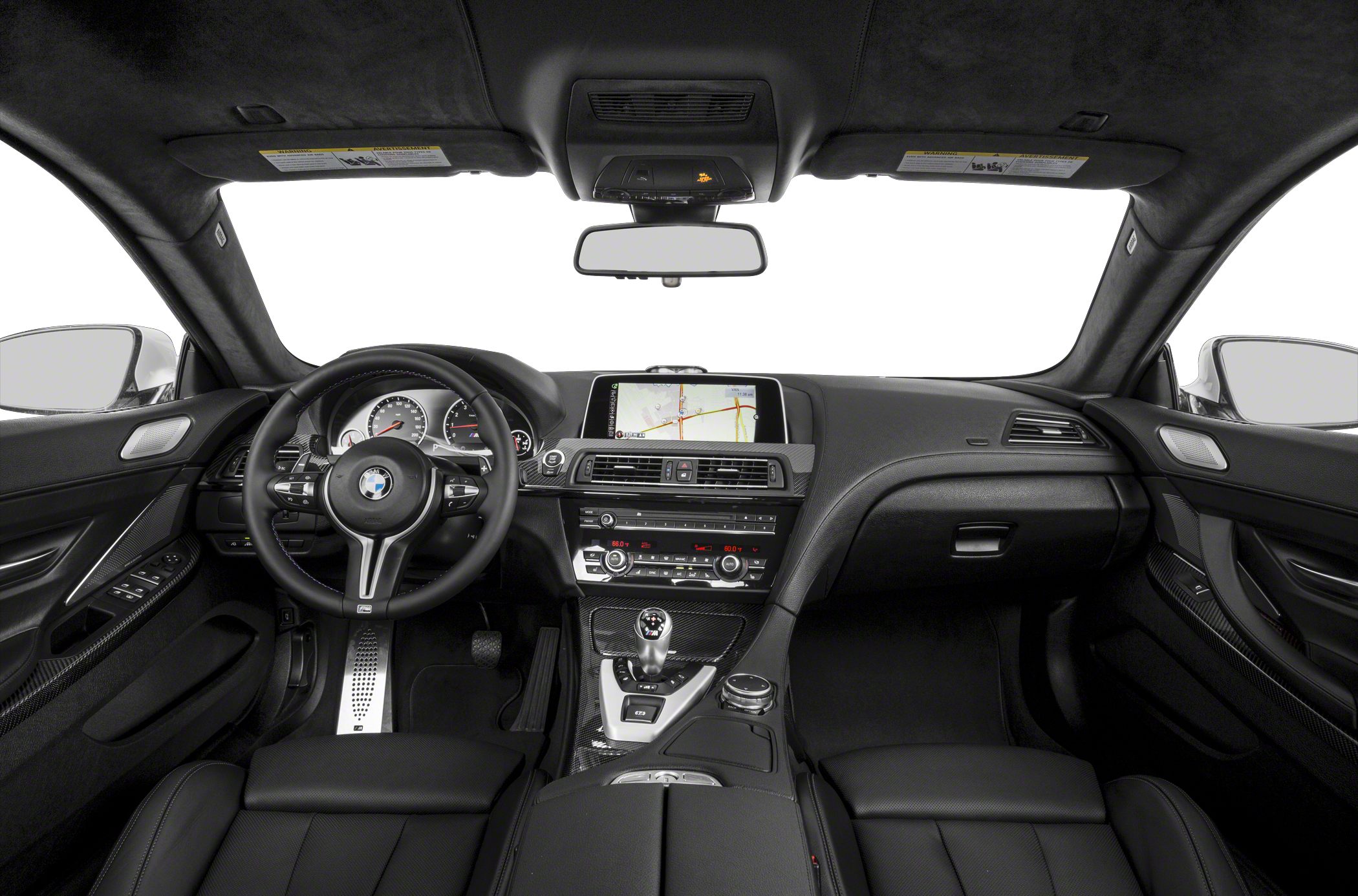 Luxury dashboard with navigation display and multifunction steering wheel