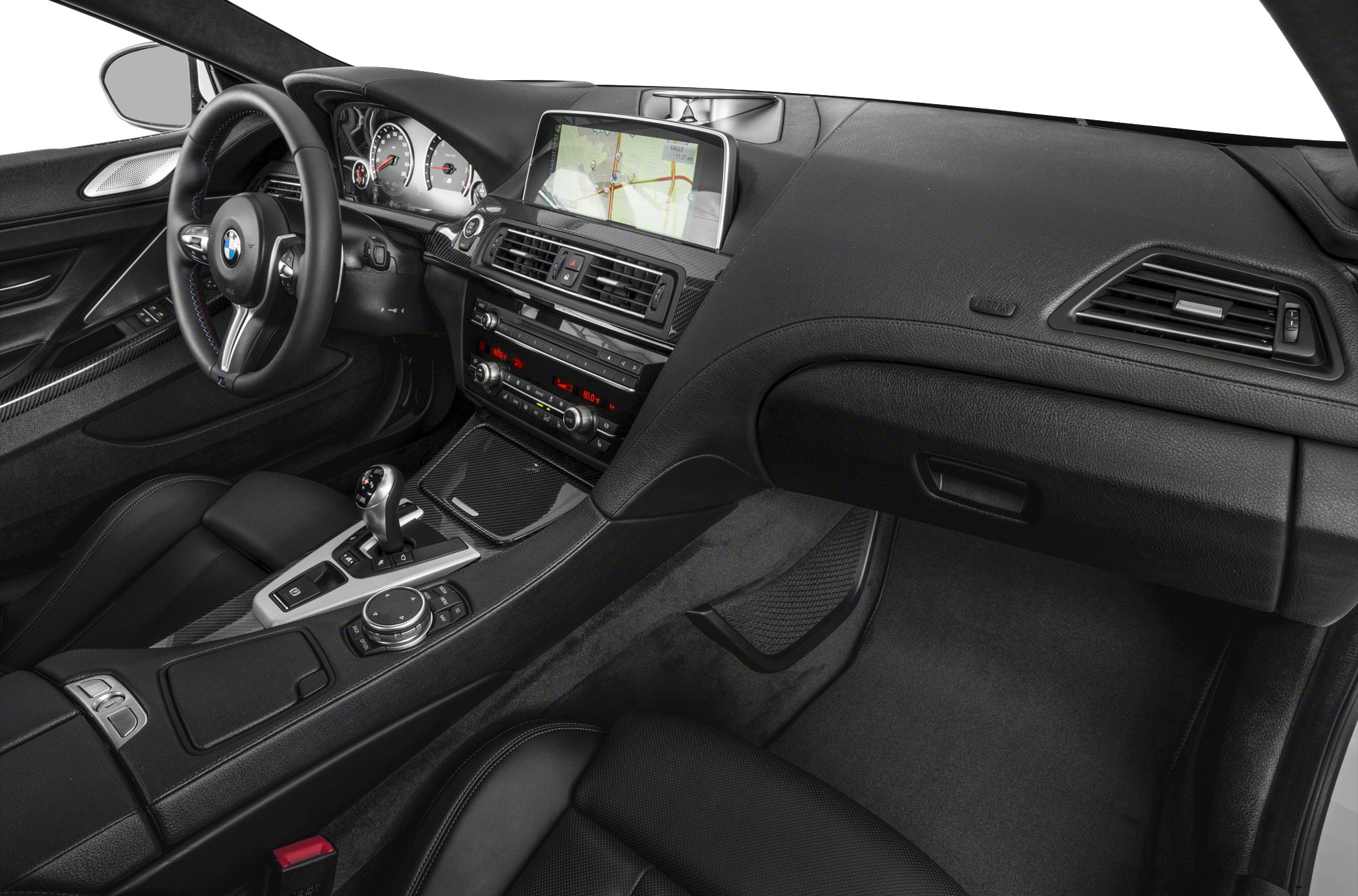 Luxury interior with digital cluster and navigation screen