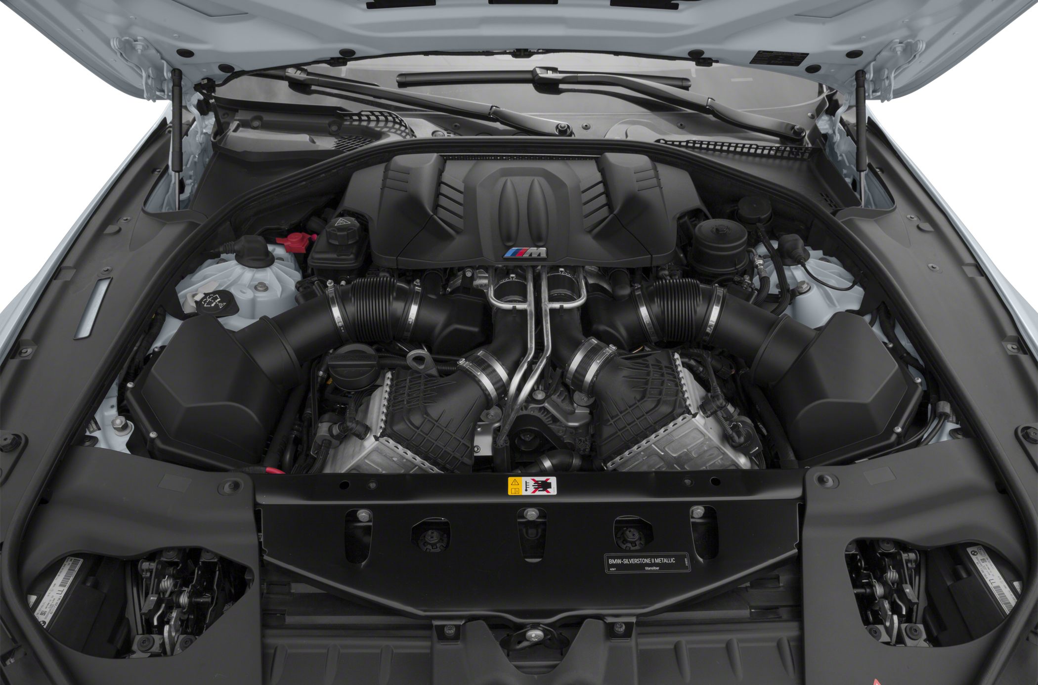 Turbocharged inline-six engine with air intake and engine cover
