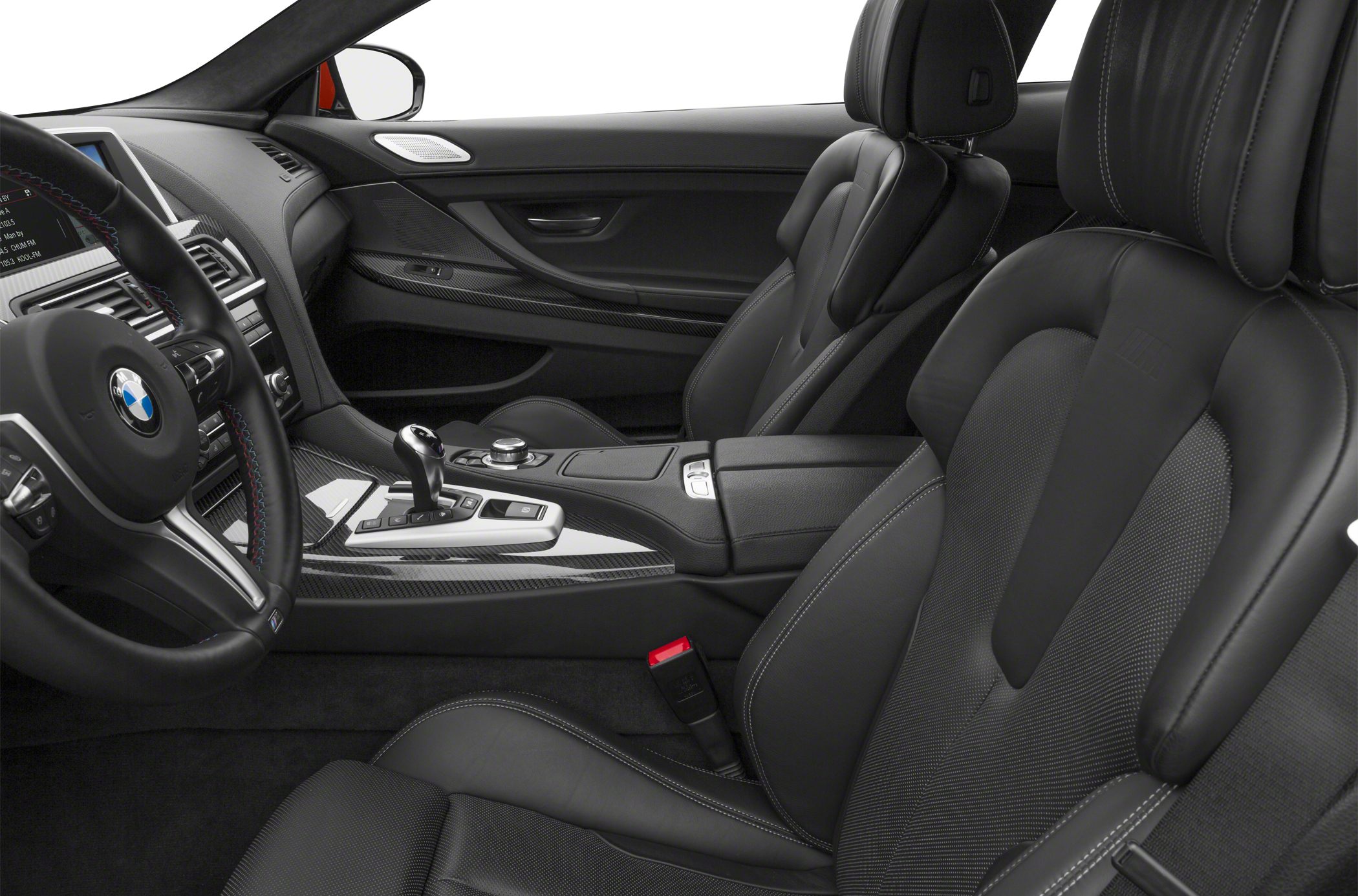 Premium black leather sport seats and carbon fiber interior trim