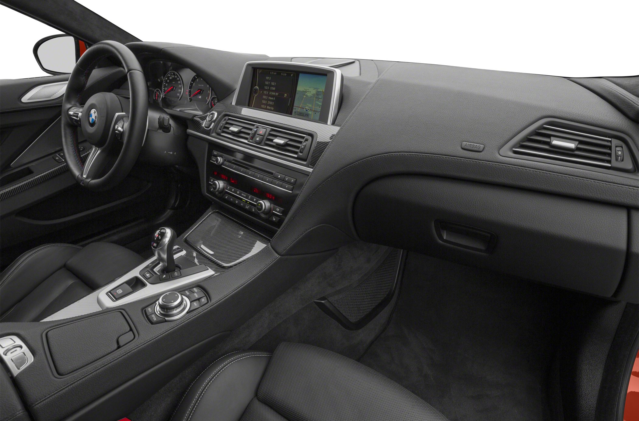 BMW sports coupe interior with dashboard and control panel