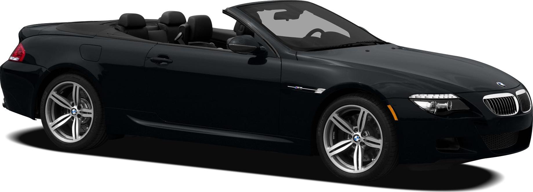 Black convertible with open top and sporty alloy wheels