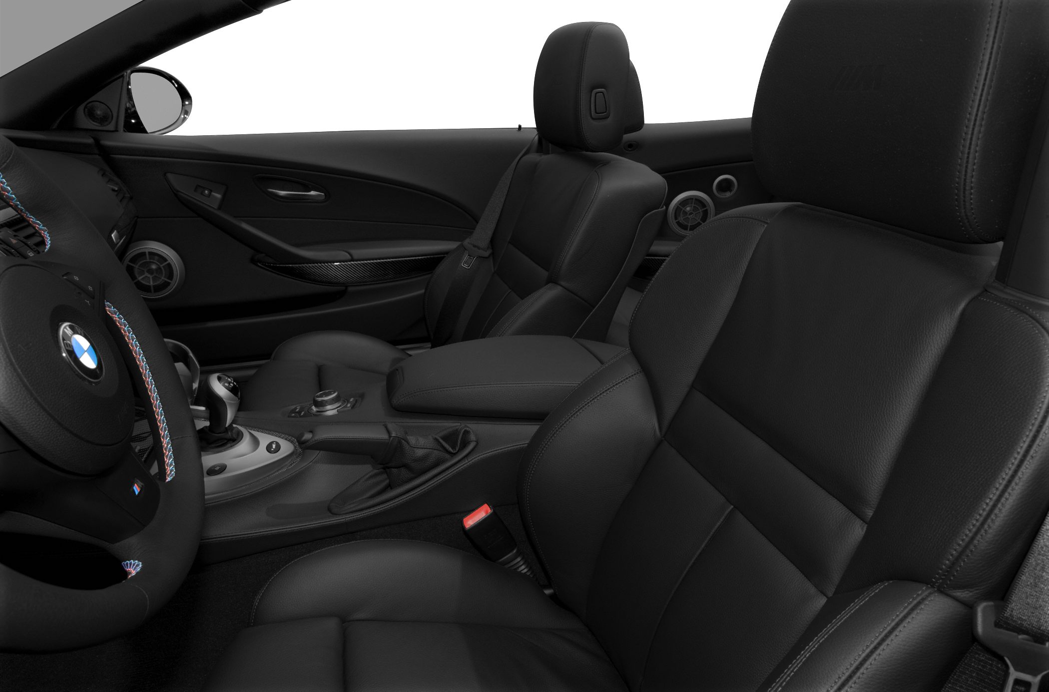 Black leather seats and steering wheel with BMW M6 luxury interior details