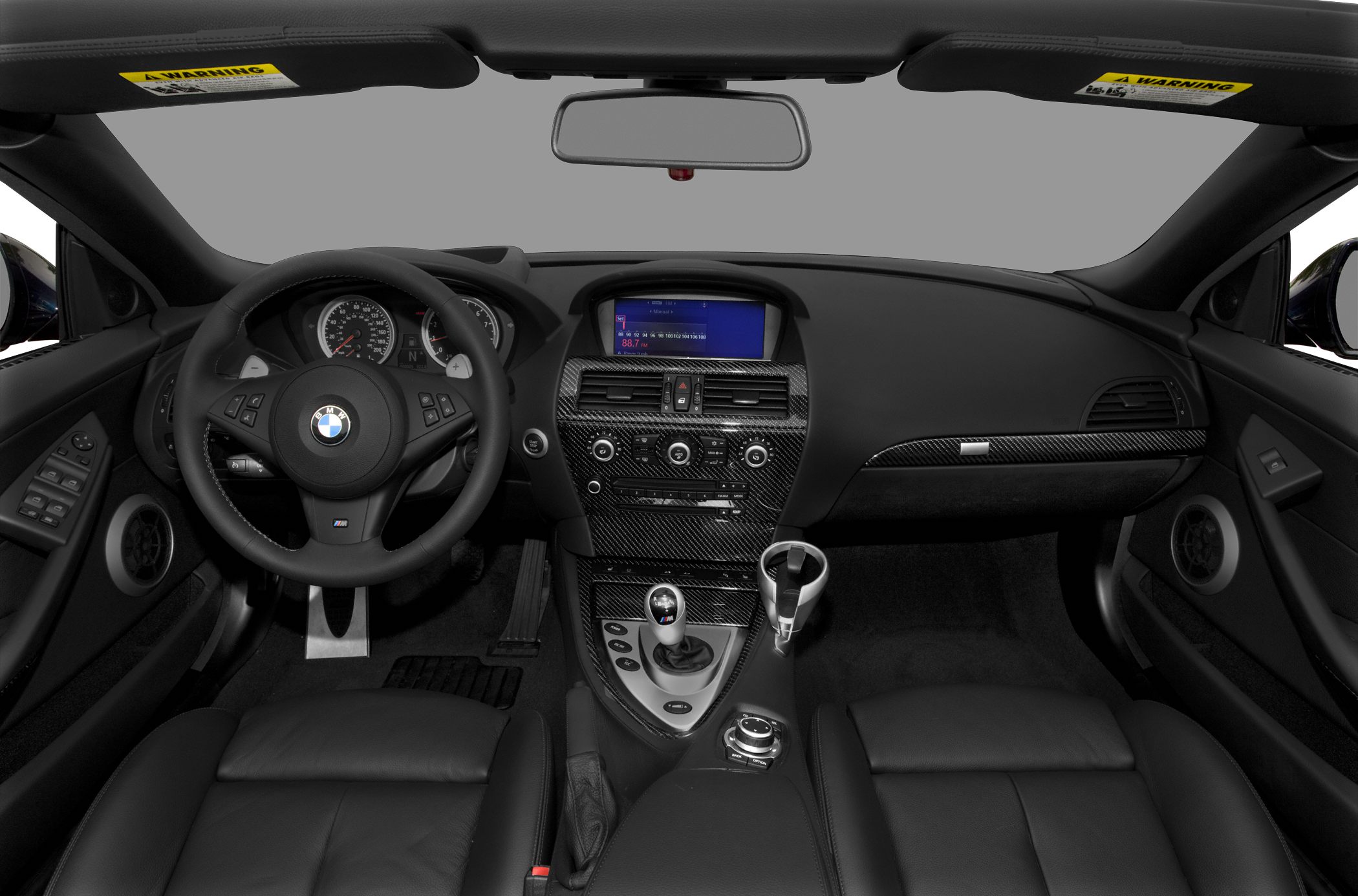 Carbon fiber dashboard and sporty steering wheel with control system
