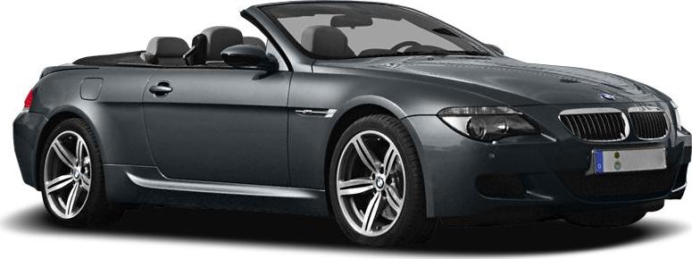 Sporty convertible with sleek lines and soft top roof