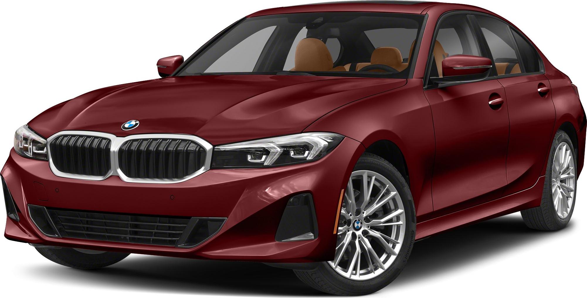 Front angle of sedan with kidney grille and LED headlights