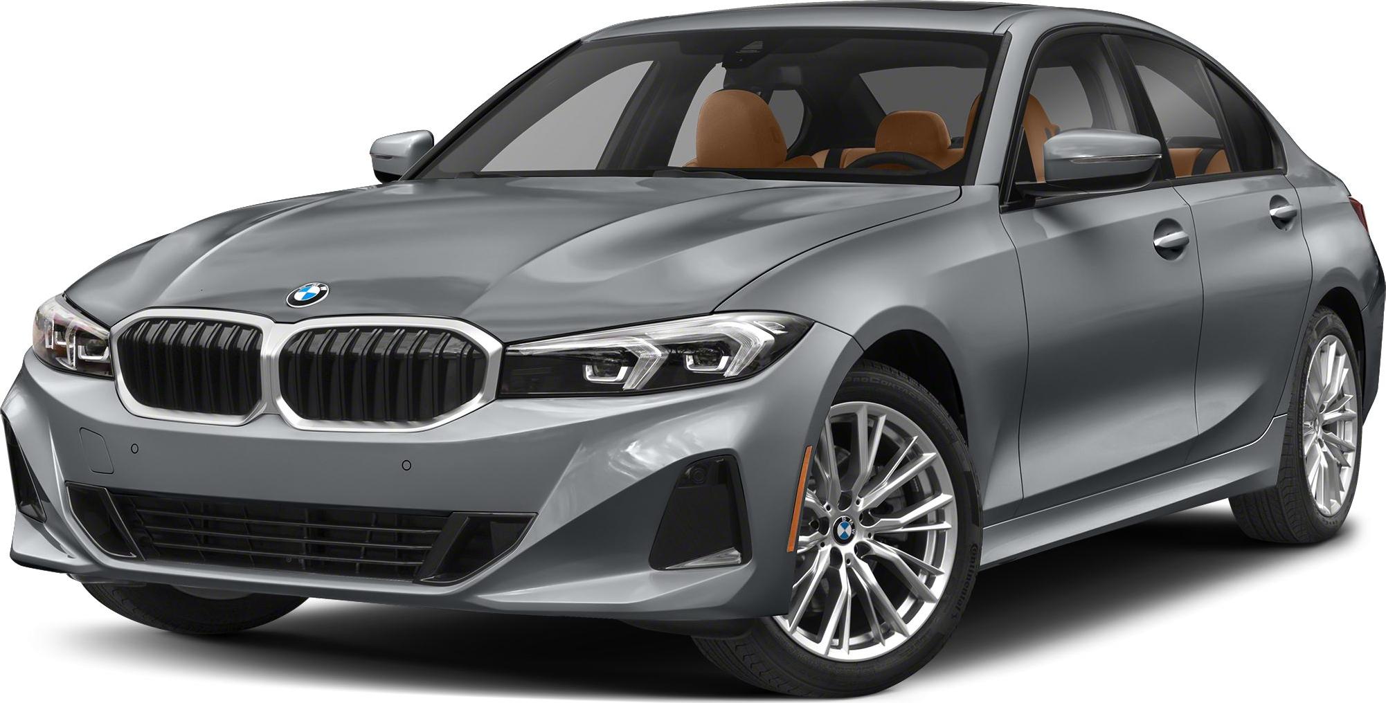Front kidney grille, LED headlights, alloy wheels of modern sedan