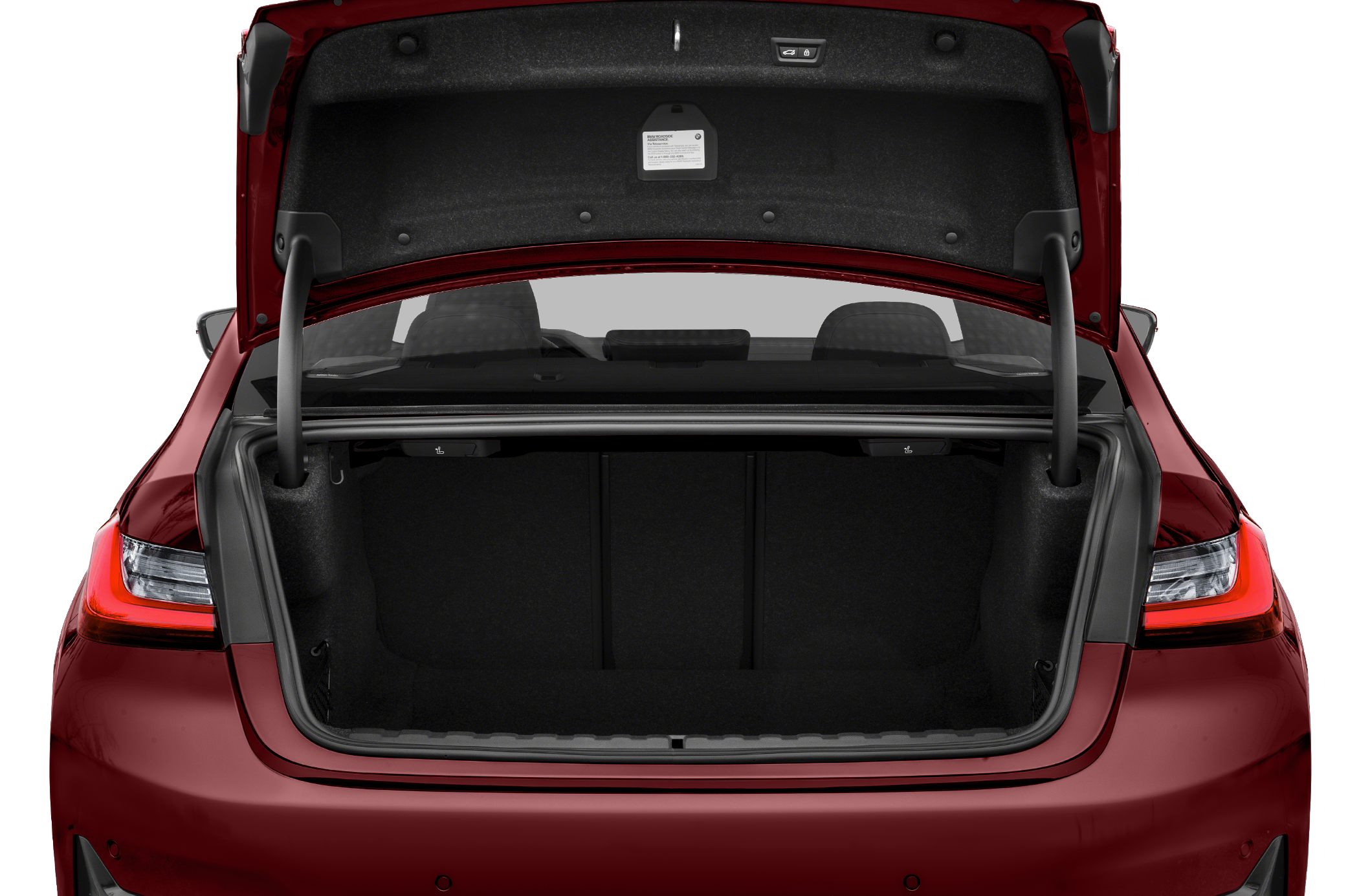 Spacious open trunk interior of a modern sedan