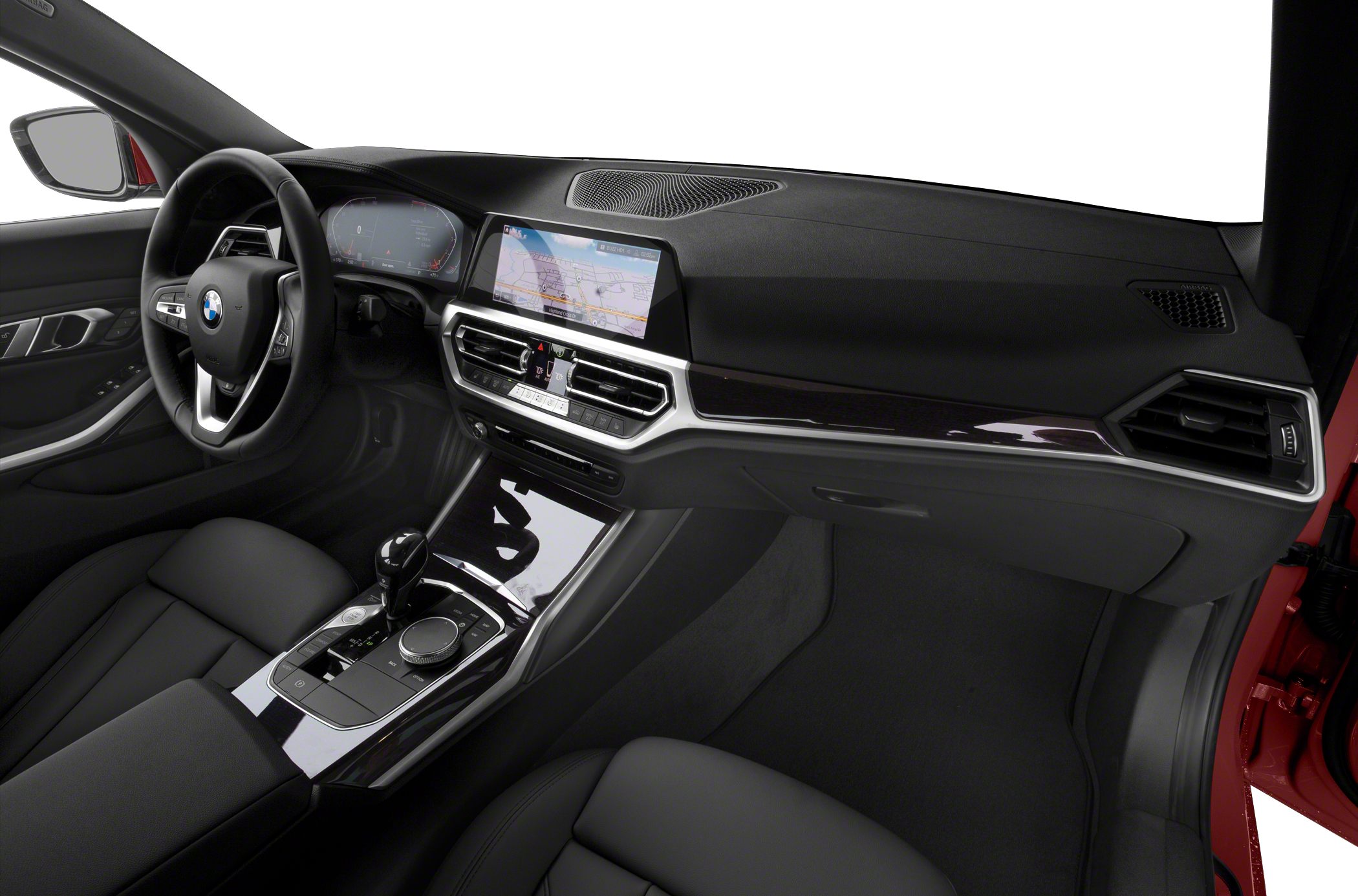 Modern dashboard with infotainment screen and digital instrument cluster