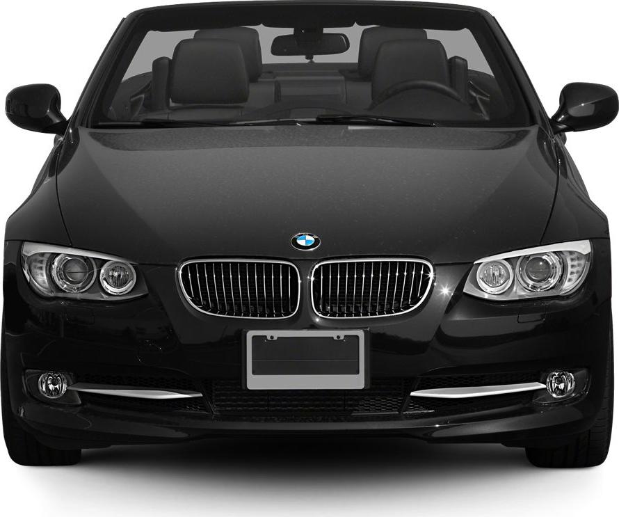 Front view with kidney grille and dual headlights