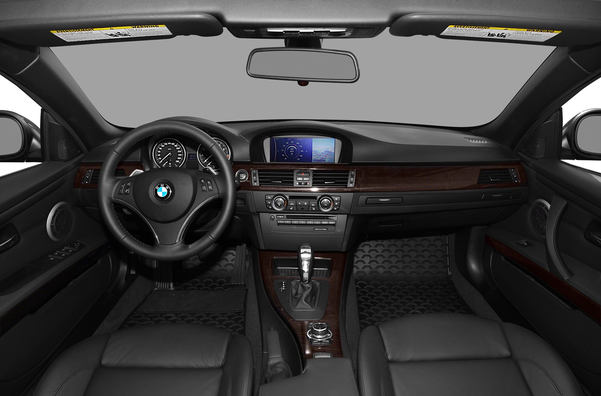 Modern dashboard and steering wheel with infotainment center