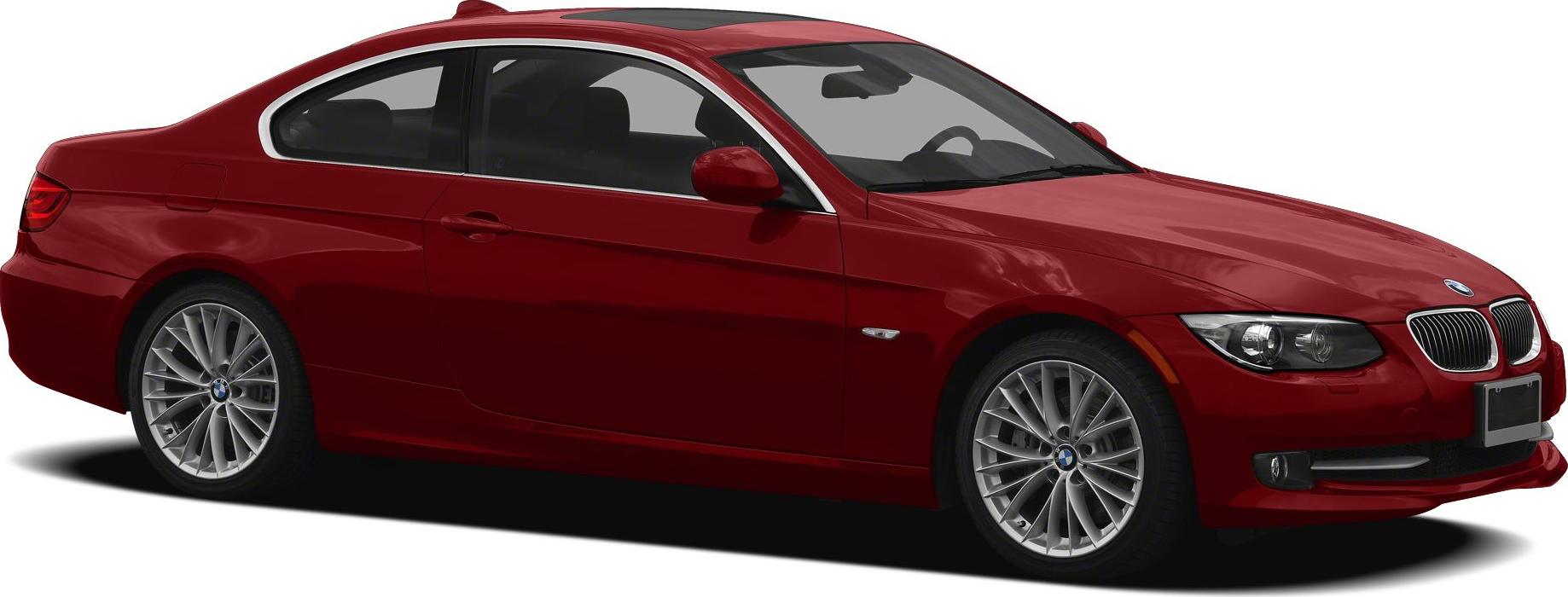 Red BMW coupe showcasing side profile and alloy wheels