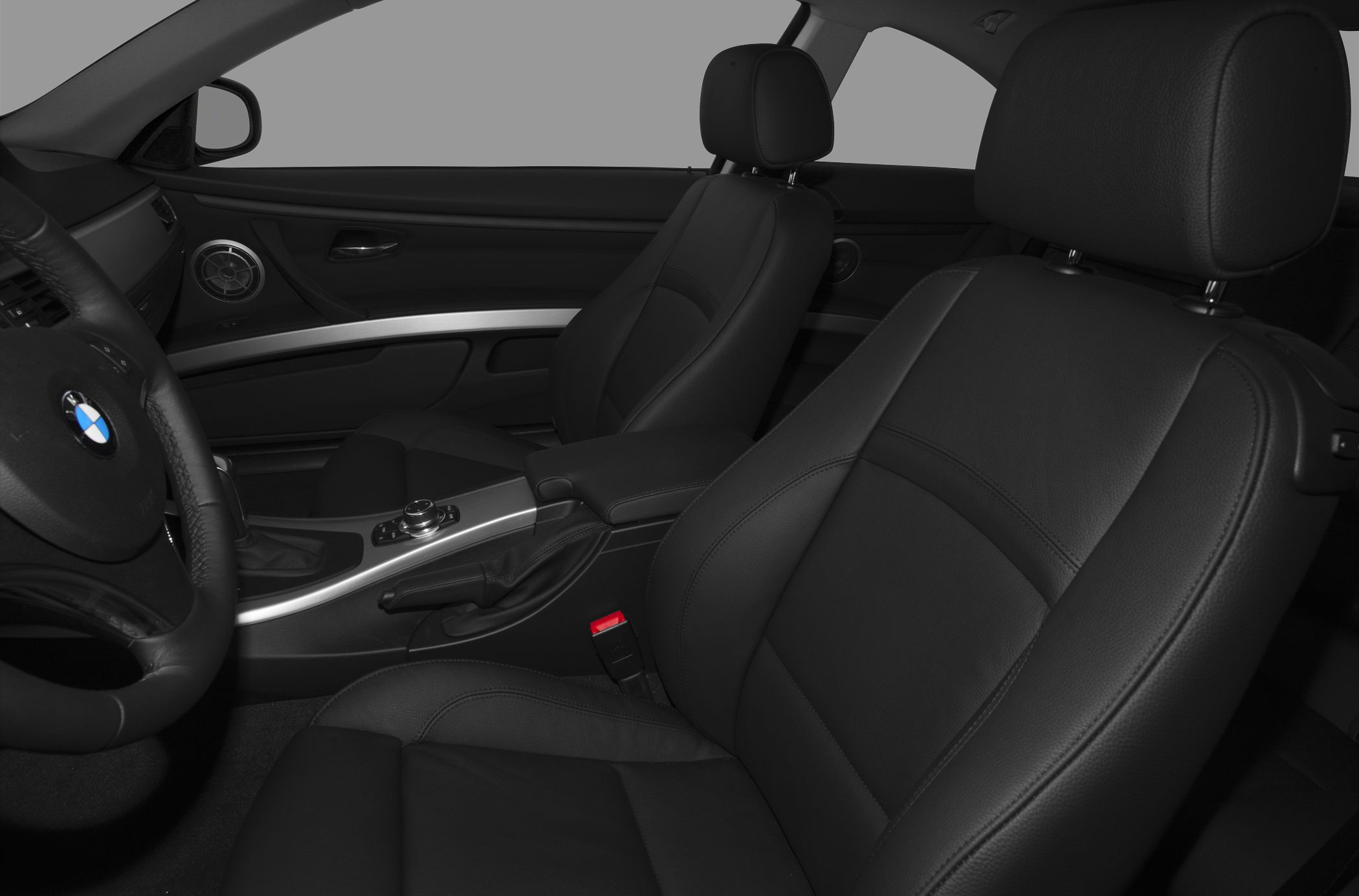 Black leather seats and modern interior design