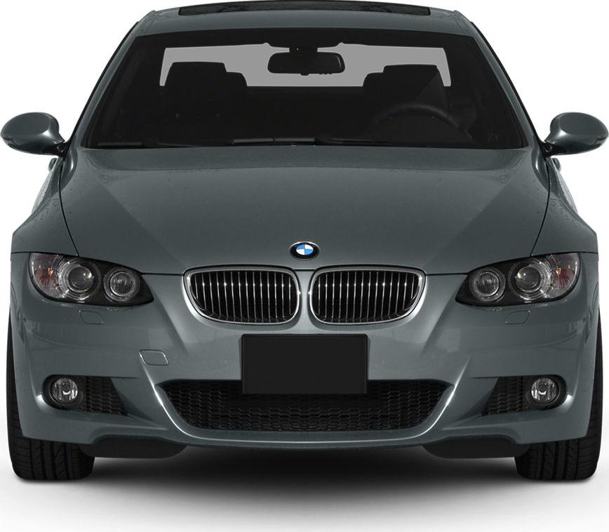 Front view with kidney grille and dual round headlights.