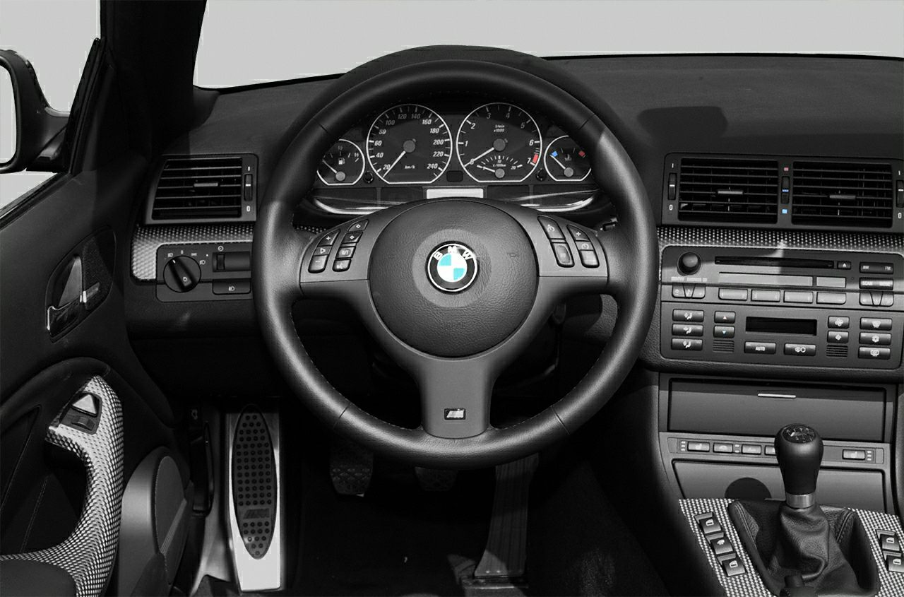 BMW 3 Series Convertible E46 facelift interior with dashboard and steering wheel