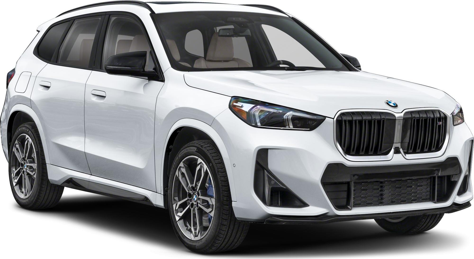 Front and side view of a modern compact SUV with kidney grille and LED headlights