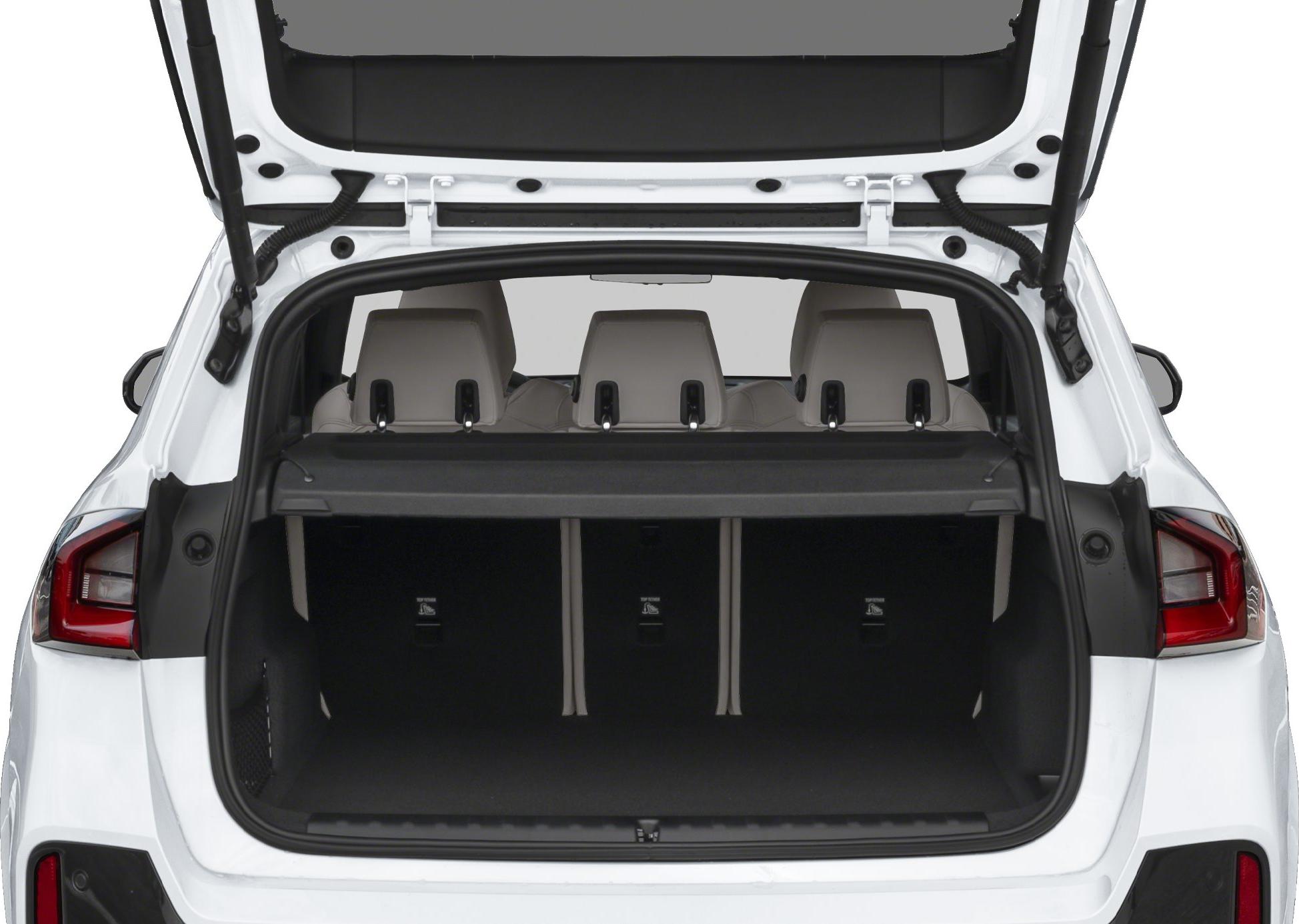 Open trunk with rear seats and hatchback of a modern SUV