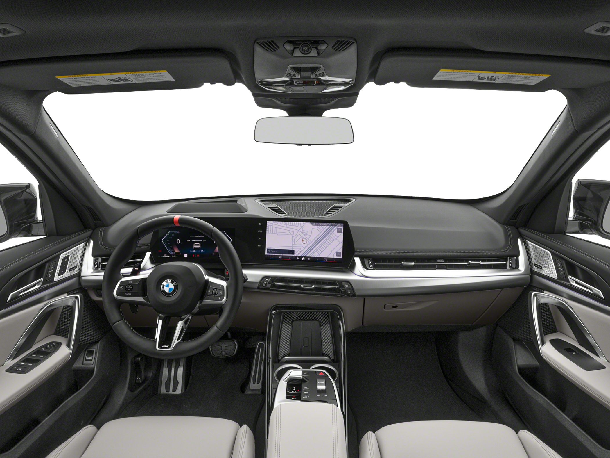 Modern dashboard with digital instrument cluster and touchscreen infotainment