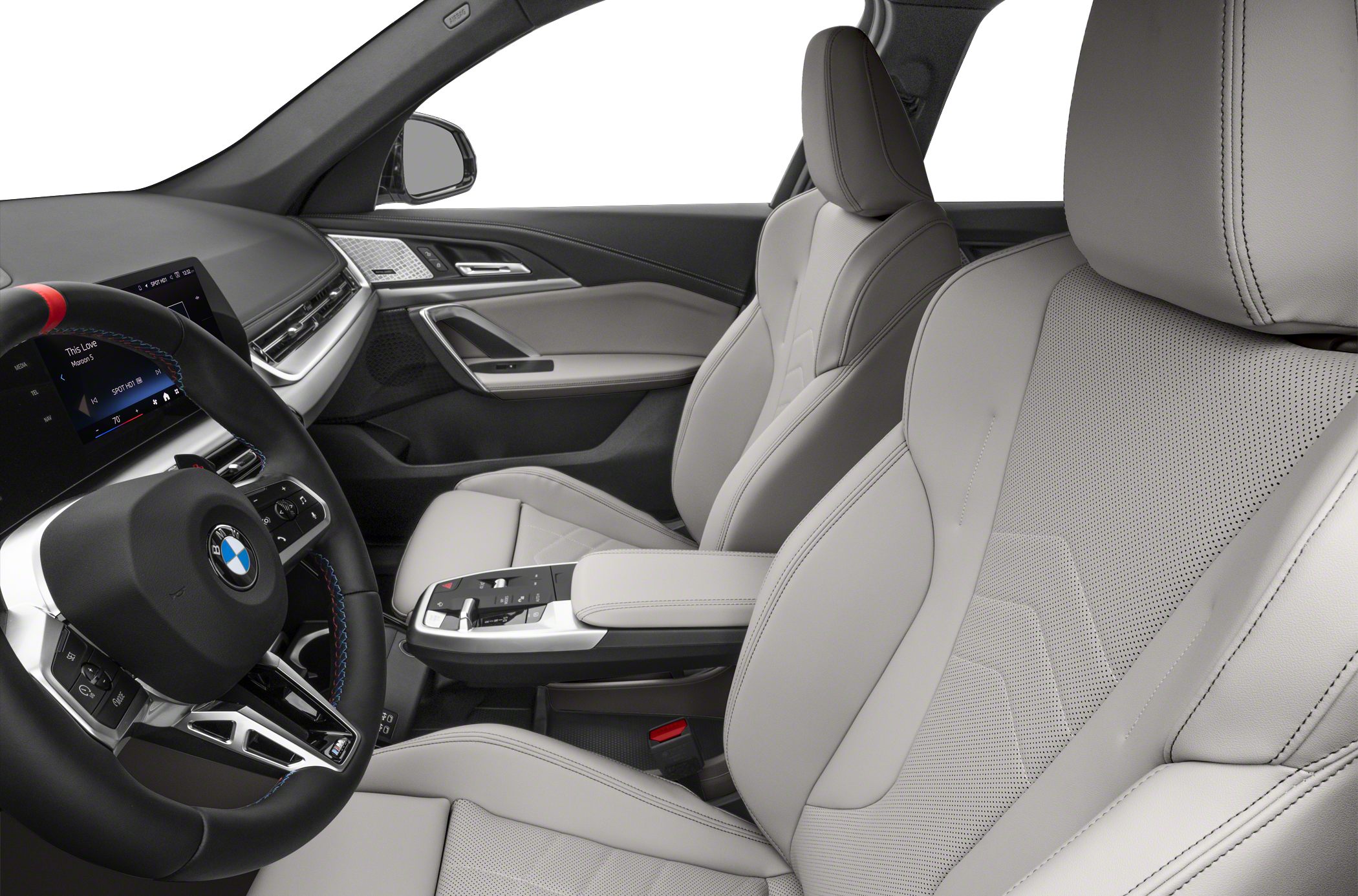 Premium leather seats and modern dashboard with BMW steering wheel