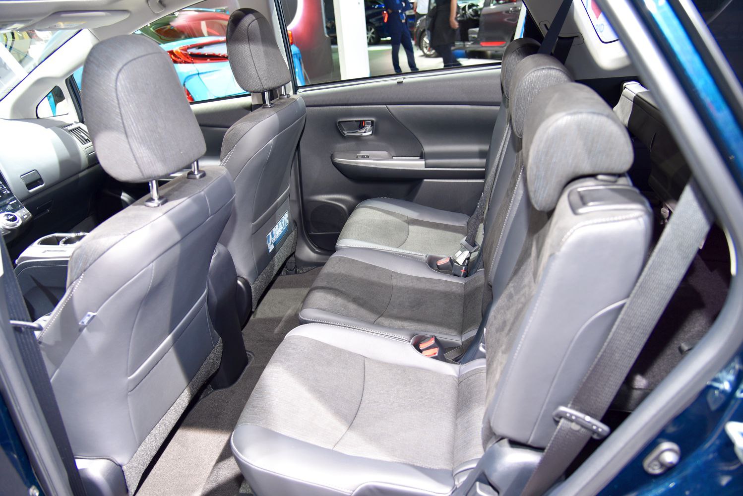 Spacious rear interior seating with three seats and headrests