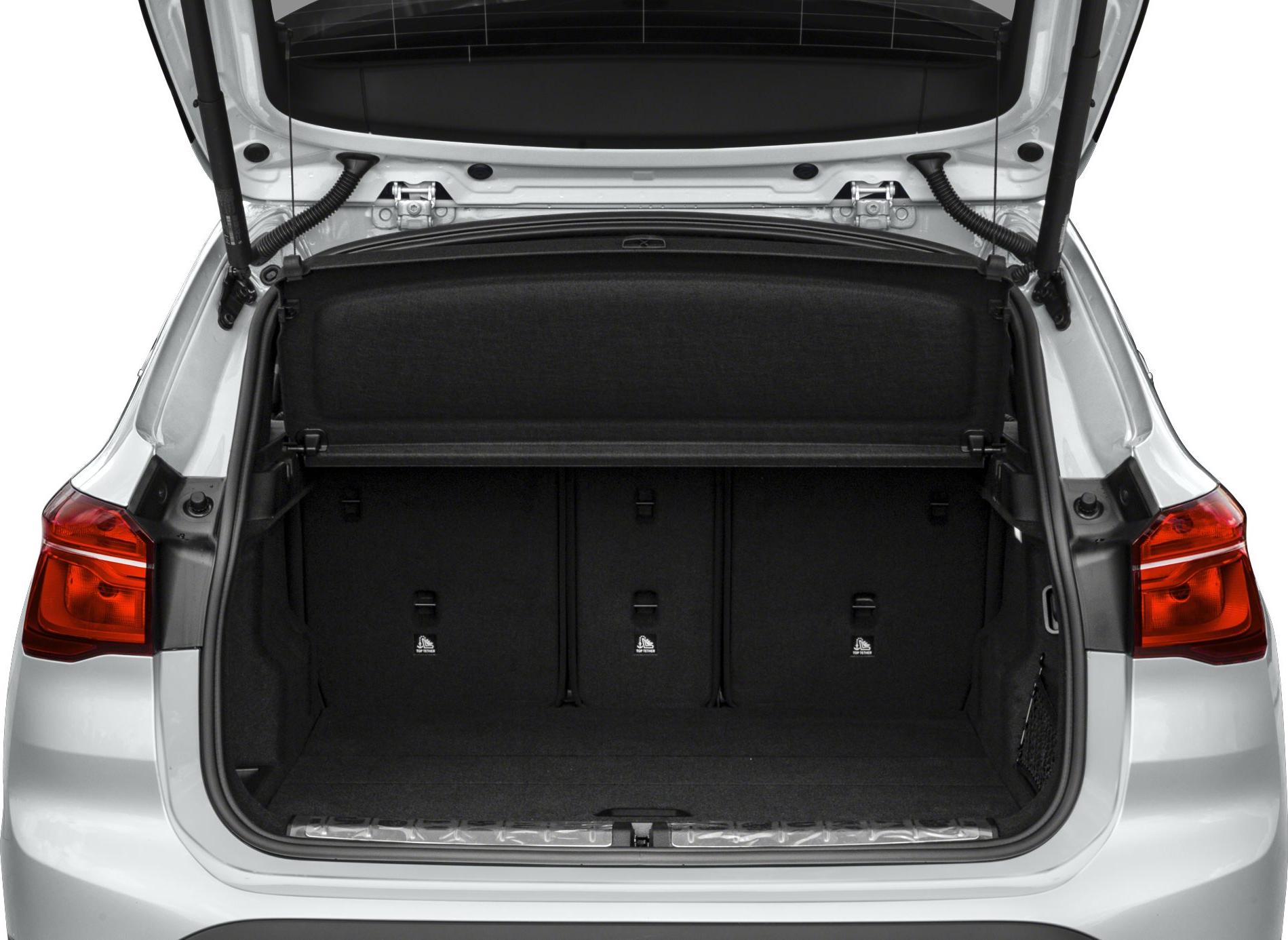 Open rear trunk with spacious cargo area and foldable rear seats