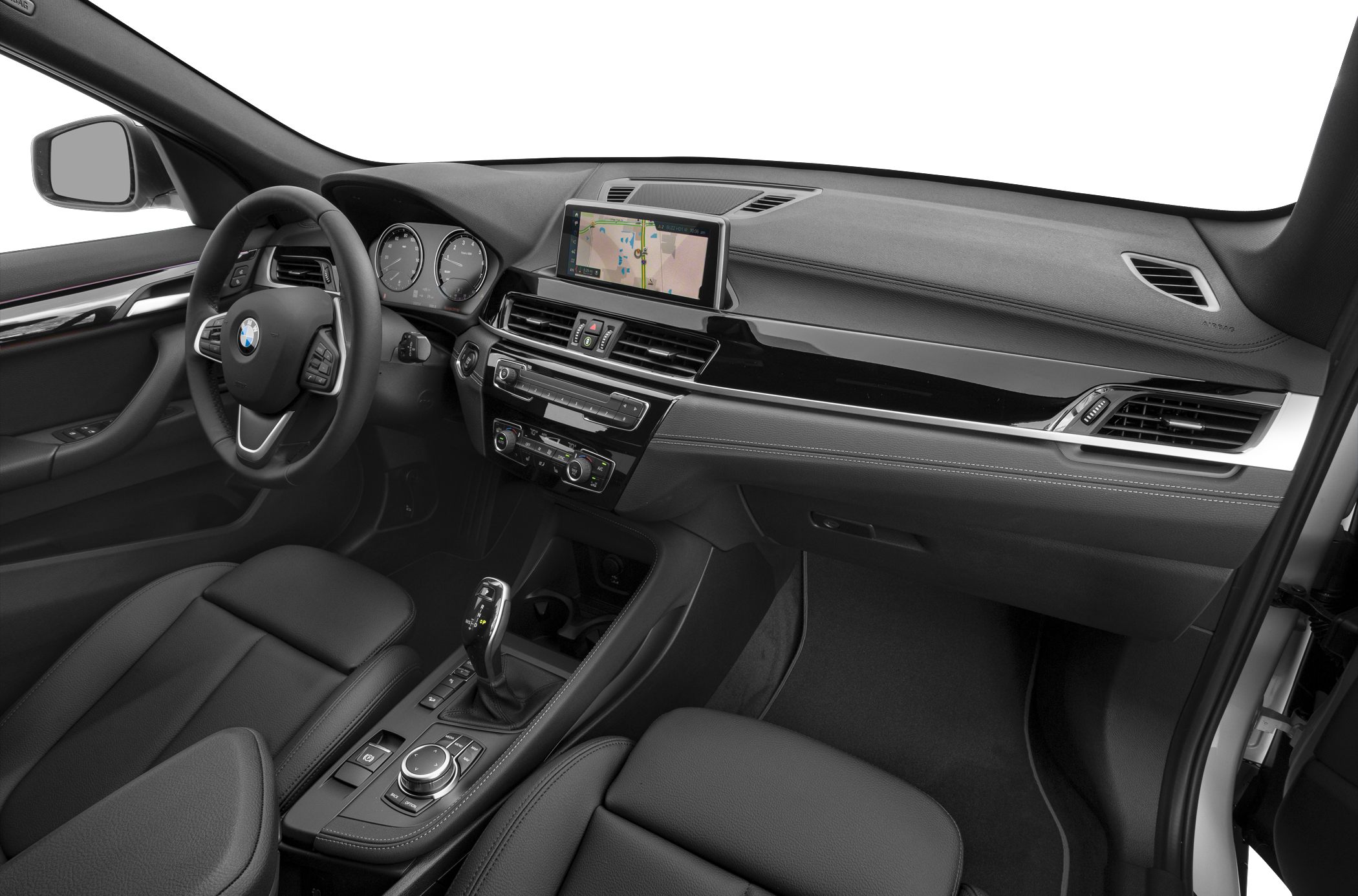 Modern dashboard with digital display and control panel