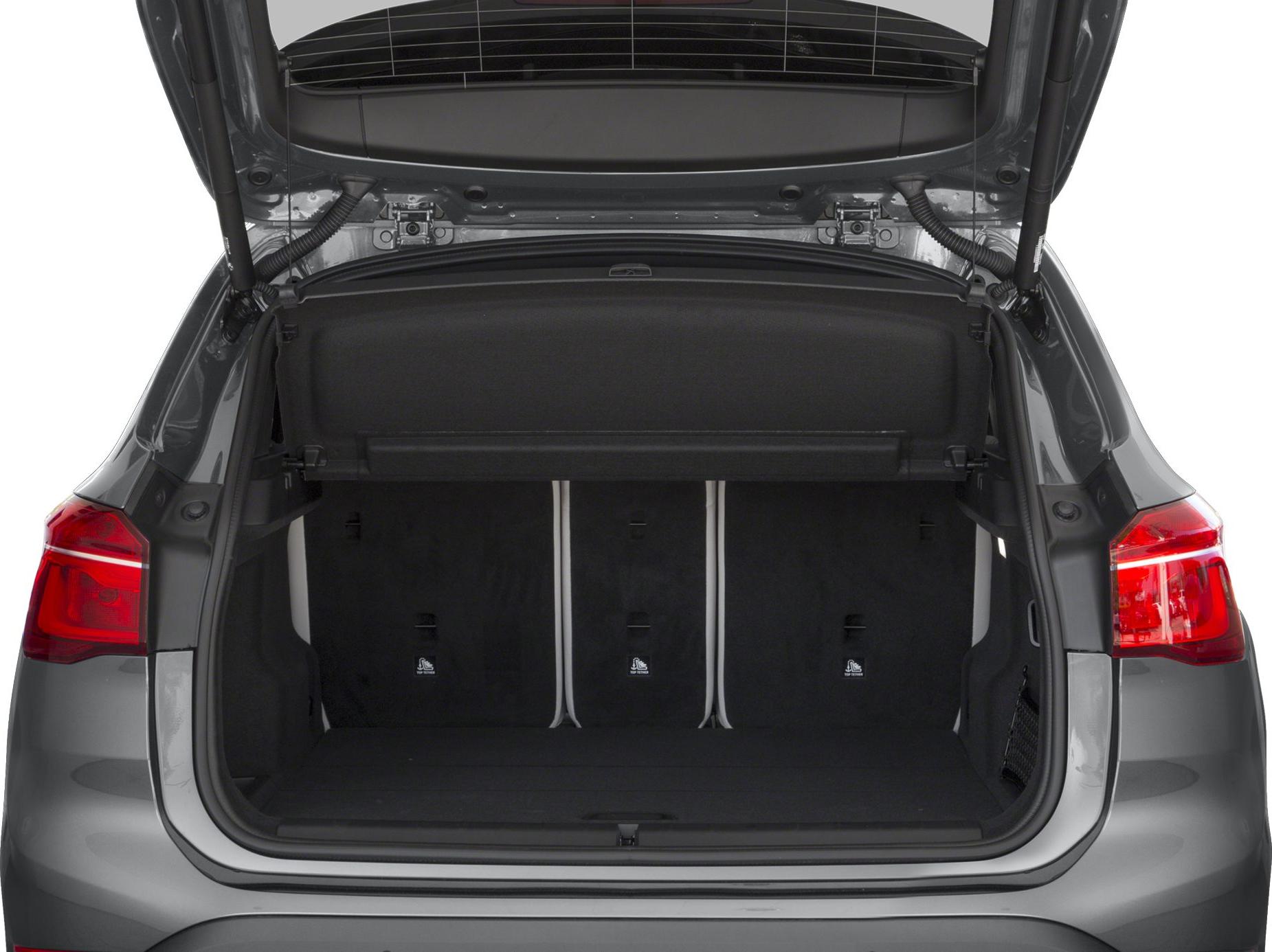 Open trunk with spacious cargo area and rear seats