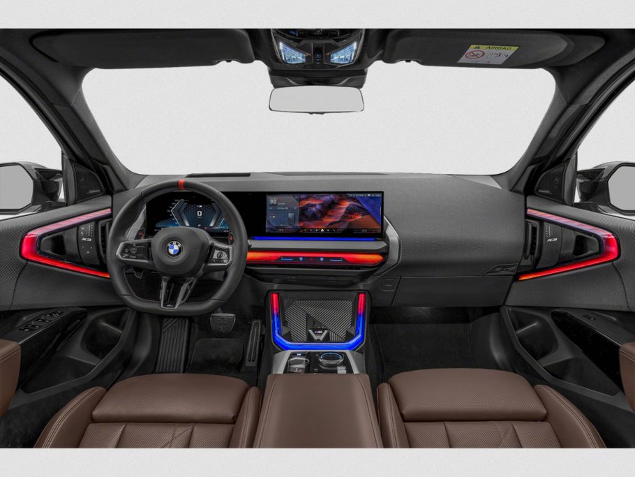 Modern car interior with digital dashboard and touchscreen display