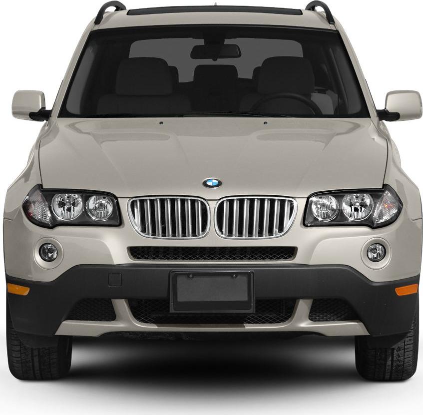 Front view of SUV with kidney grille and round headlights
