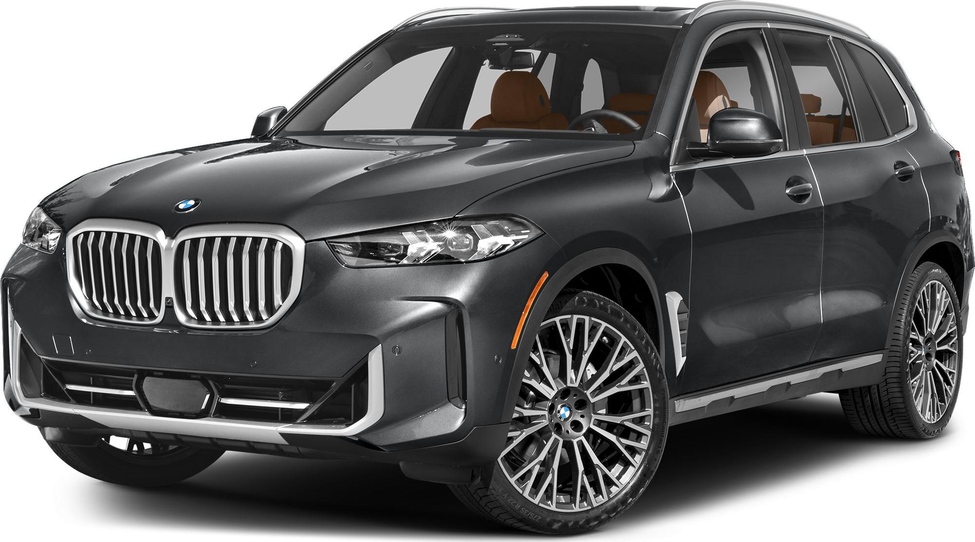 Front side view showcasing kidney grille and alloy wheels