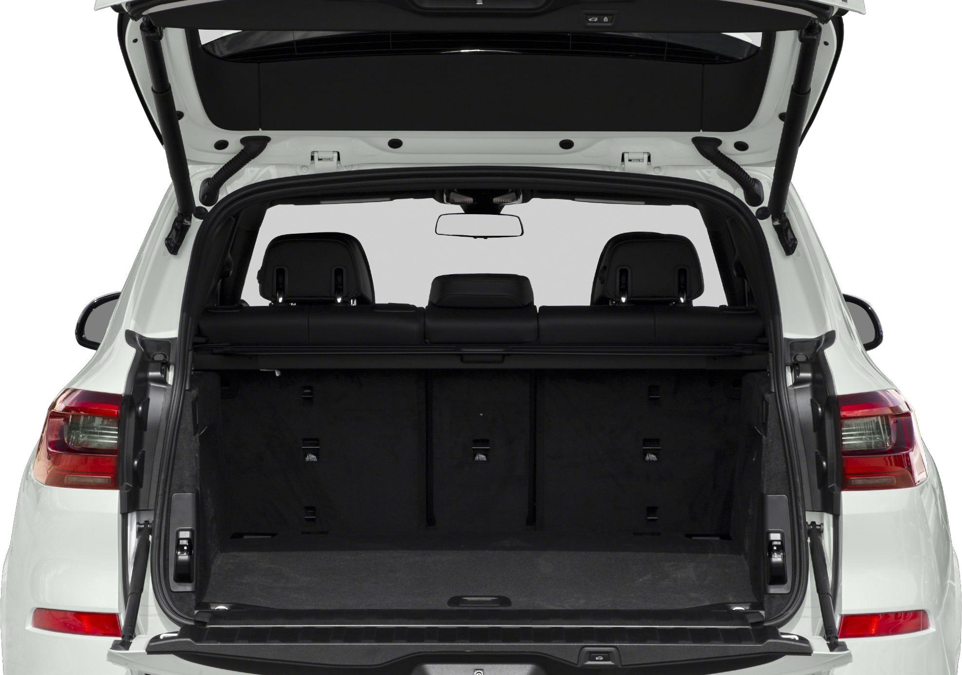 Spacious open rear trunk with foldable rear seats in SUV