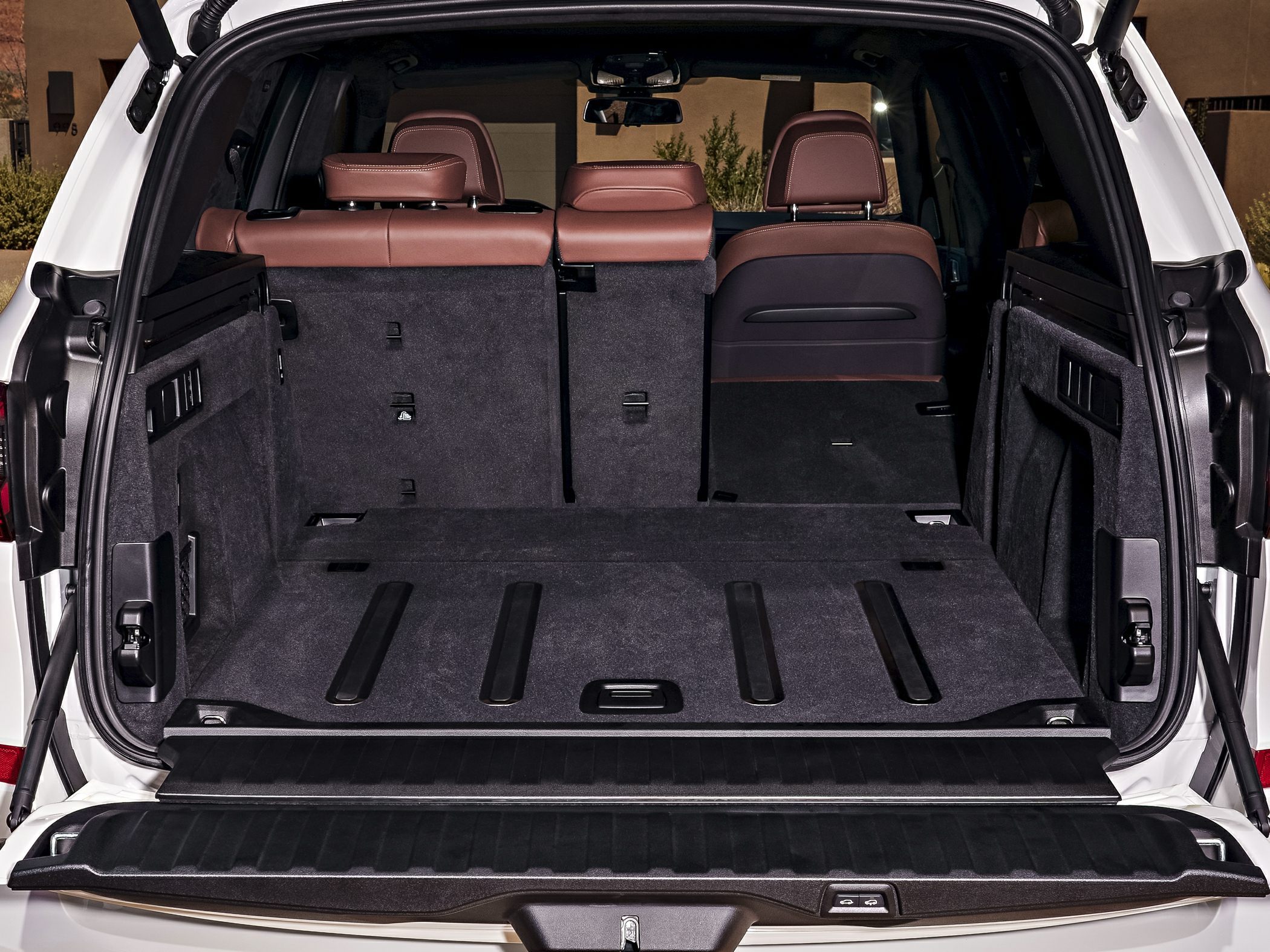 Spacious rear cargo area with fold-flat seats and premium interior upholstery