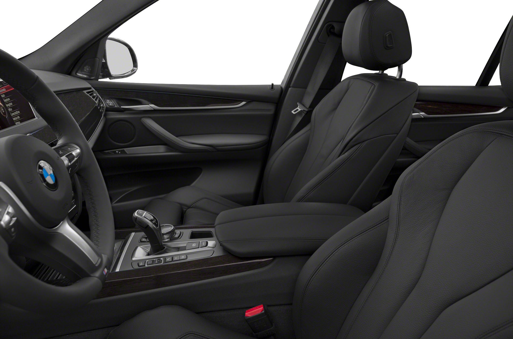 Luxury black leather seats and advanced center console with gear selector