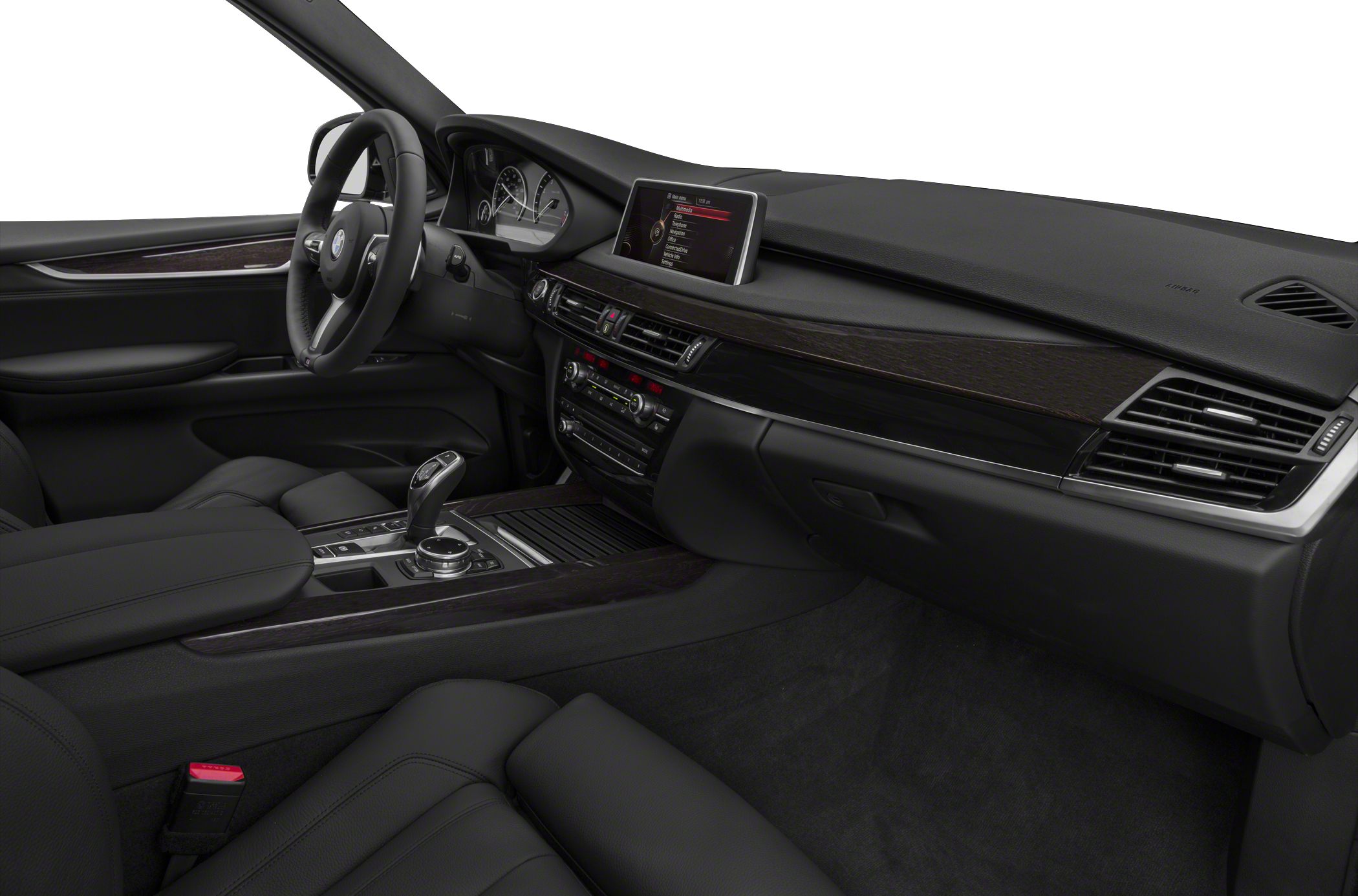 Luxury SUV interior with sleek dashboard and advanced infotainment system