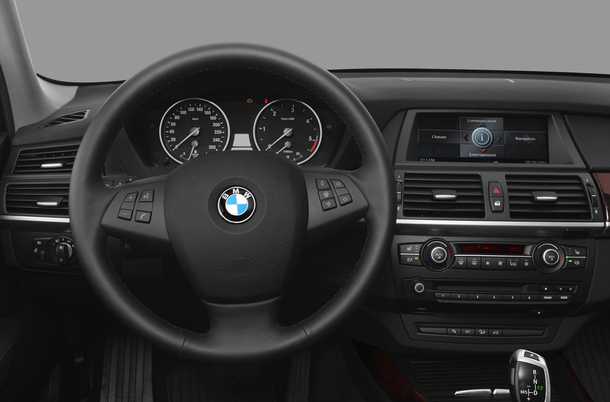Steering wheel, instrument cluster, digital display, and control panel