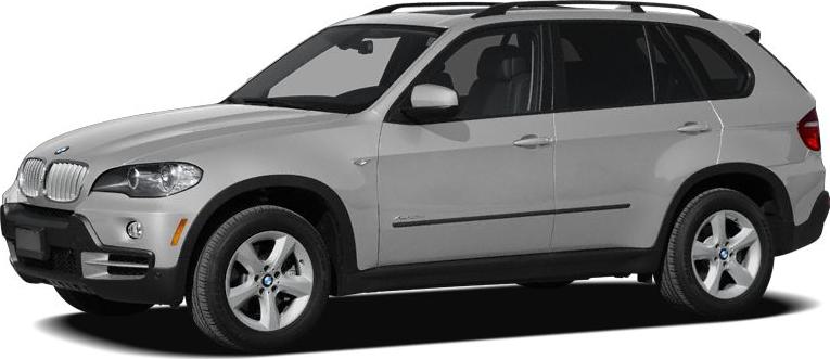 Silver BMW X5 E70 SUV side profile with alloy wheels