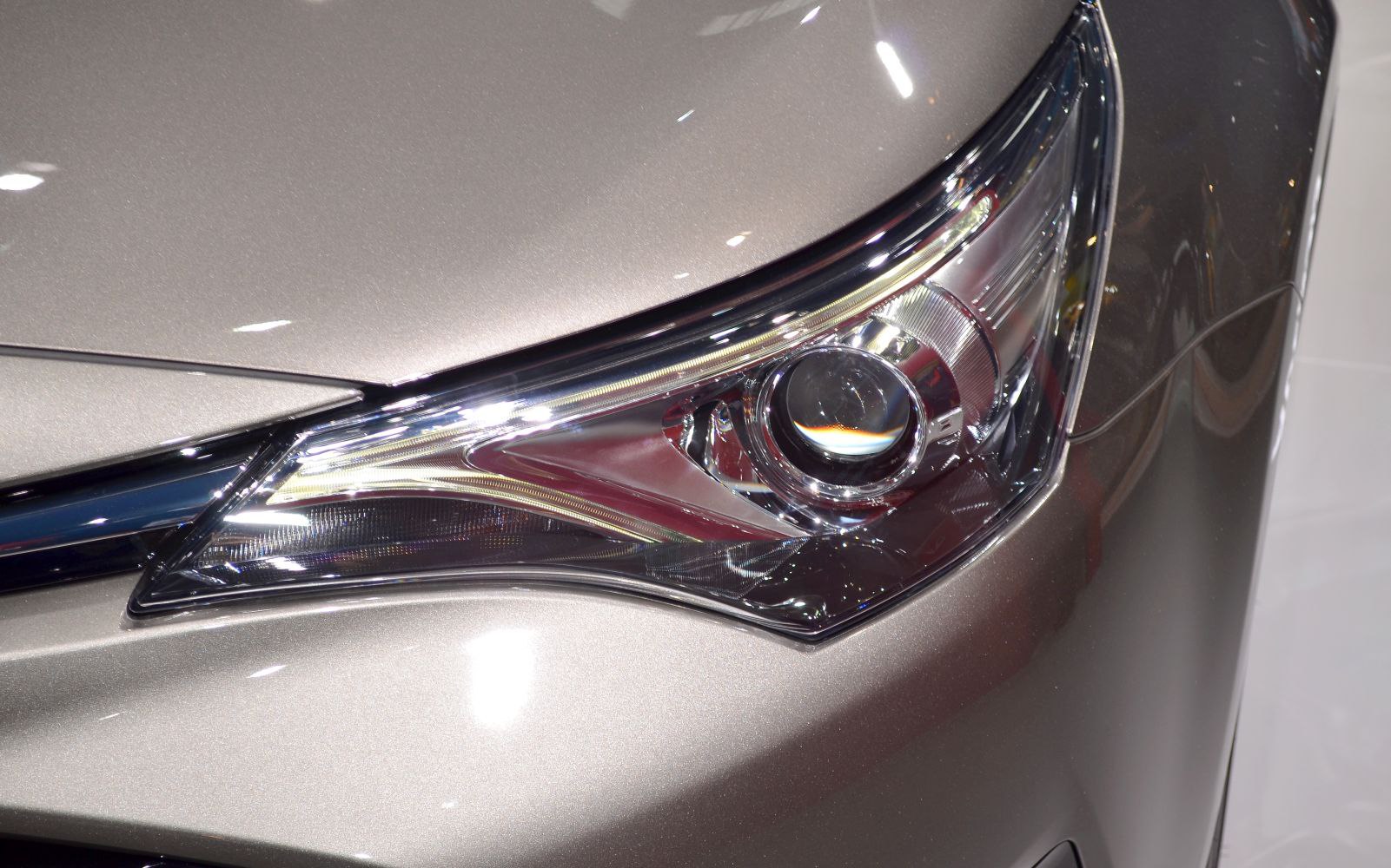 Sleek close-up of a modern car headlight assembly