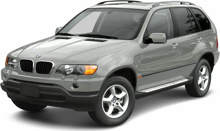 Silver luxury SUV with kidney grille and side steps