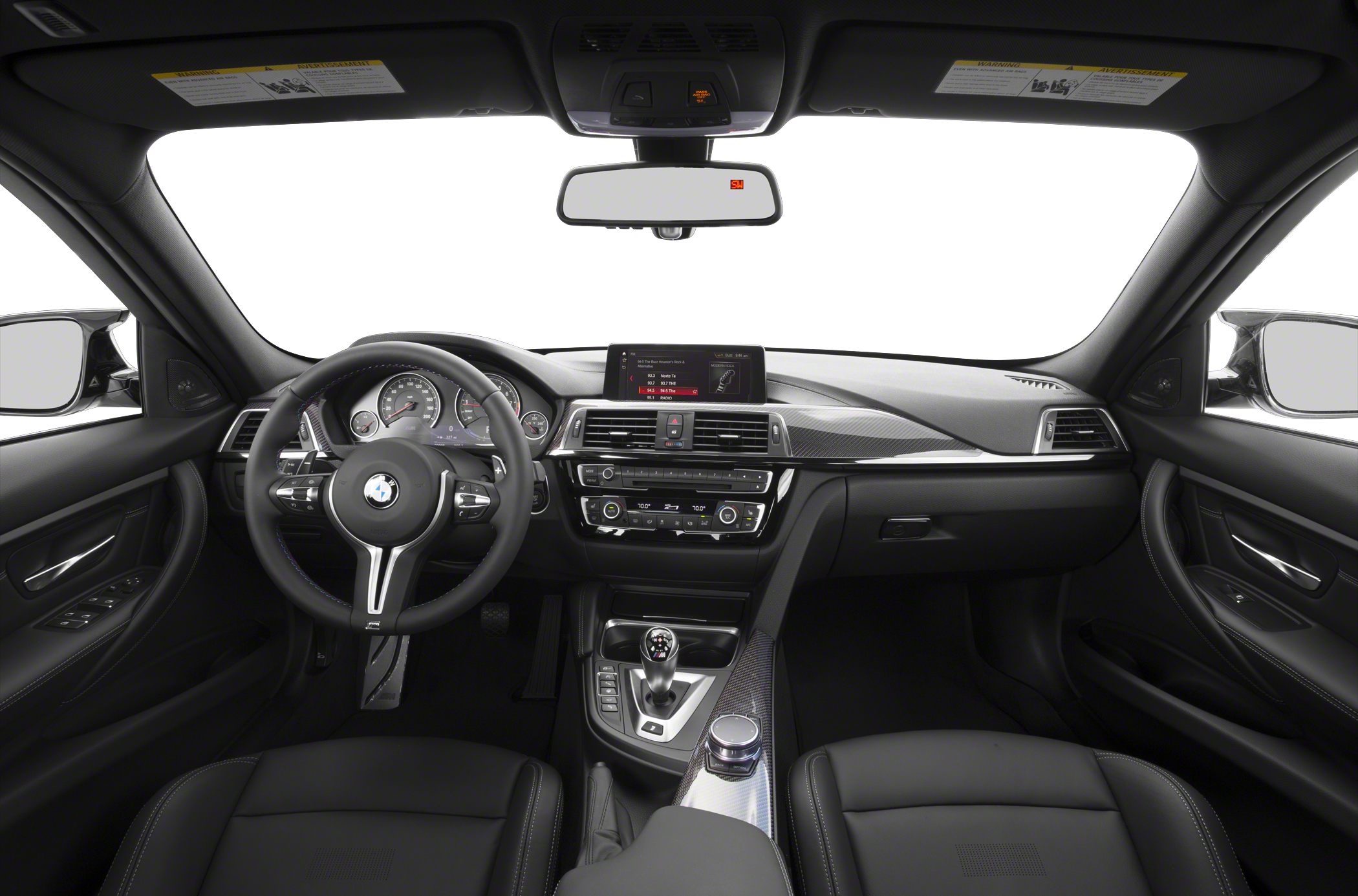 Steering wheel, dashboard, center console interior design