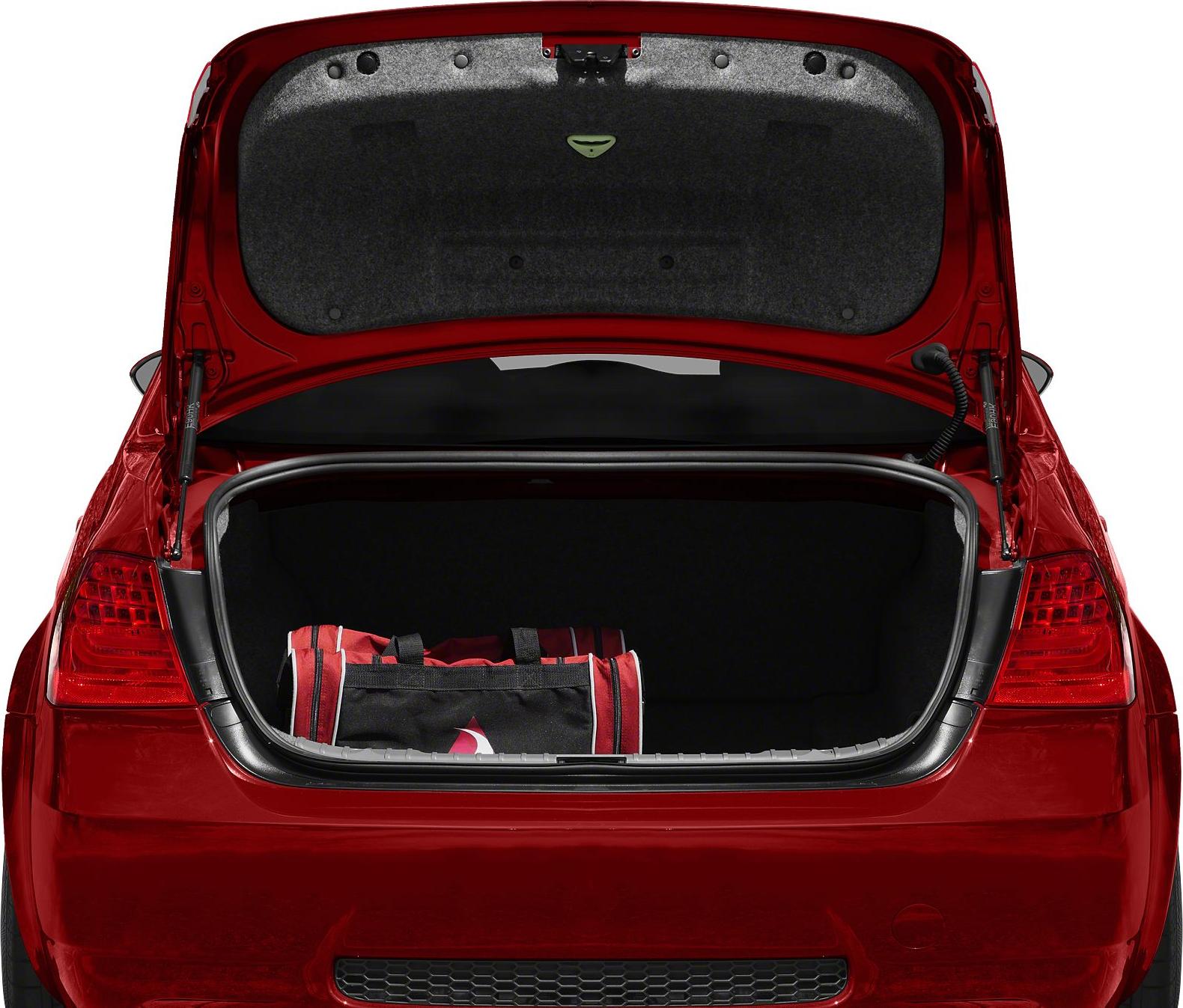 Open open trunk with sports bag
