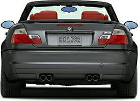 Rear view with quad exhausts and sporty design
