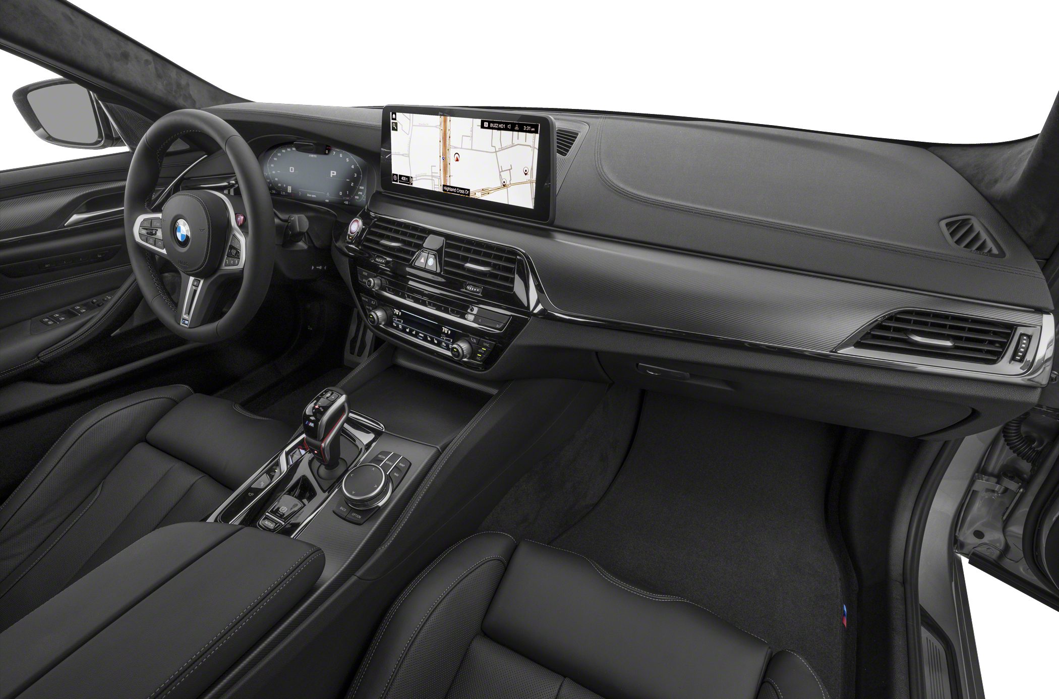 Modern interior with digital dashboard and infotainment screen