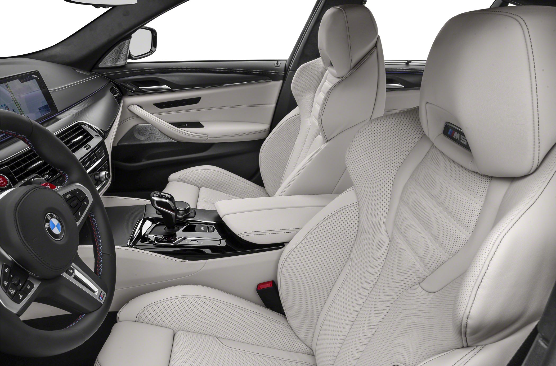 Luxurious perforated leather sport seats with tech-forward center console